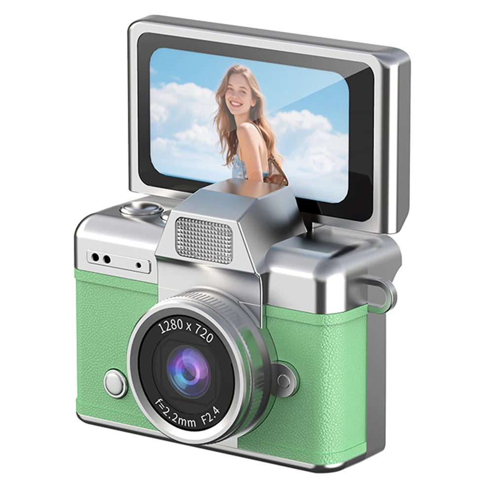 Mini Keychain Camera 1.47 Inch Flip Screen Digital CameraHD  Pocket Camcorder CCD for Kids Adults Gift for Birthdays New Year
