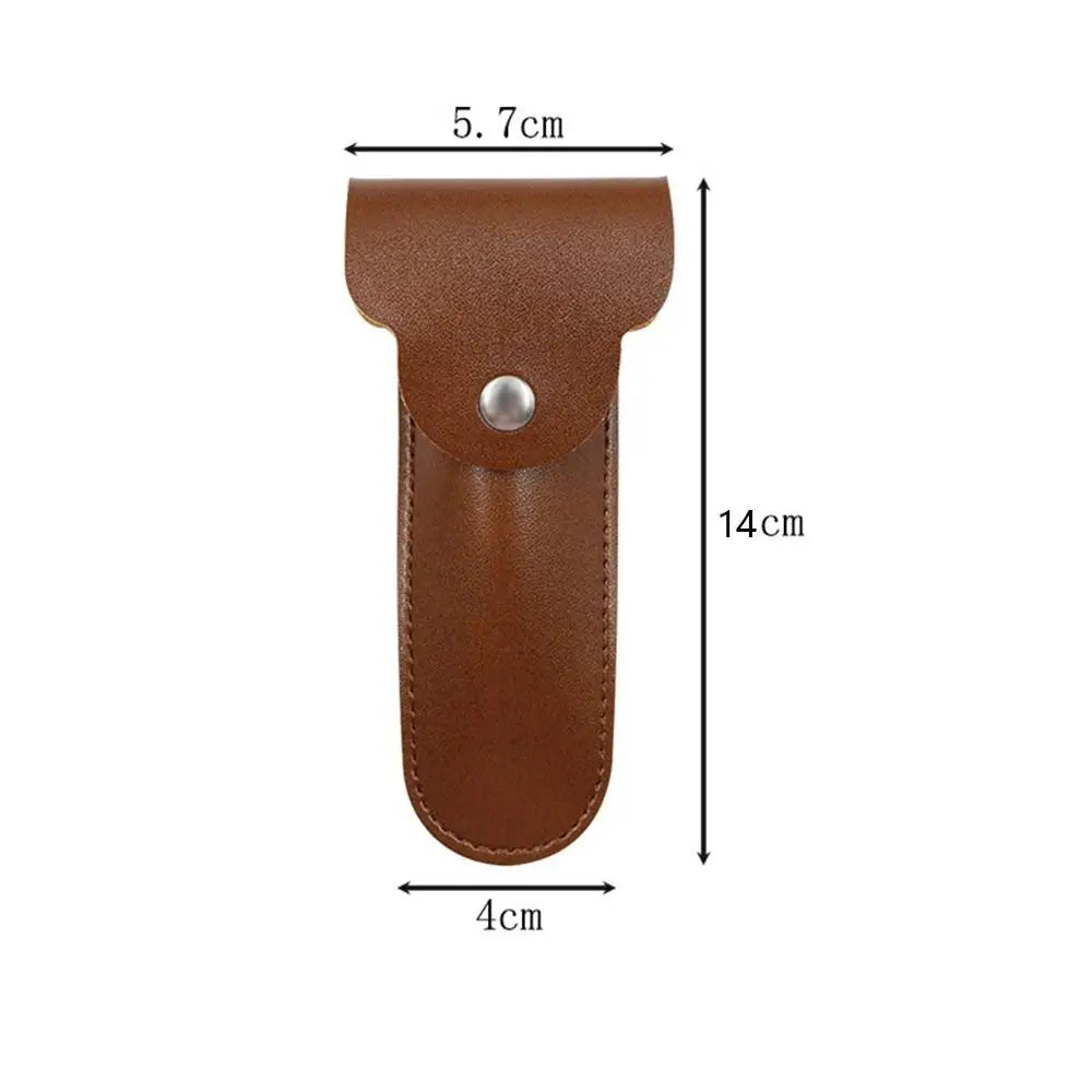 Bag PU Leather Manual Shaving Case Protective Cover Razor Storage Bag Shaver Holder Classic Razor Case Travel Shaver Case