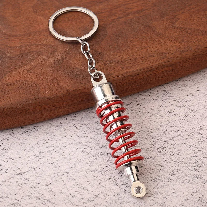 Automotive Gear Head Keychain - Speed Gearbox Keyring with Turbo Hub & Brake Disc Design