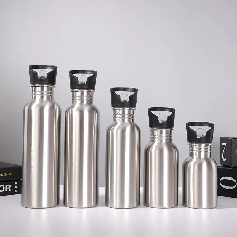 Portable Stainless Steel Water Bottle with handle 2000ml/1000ml/500ml Sports Flasks Travel Cycling Hiking Camping bicycle flask
