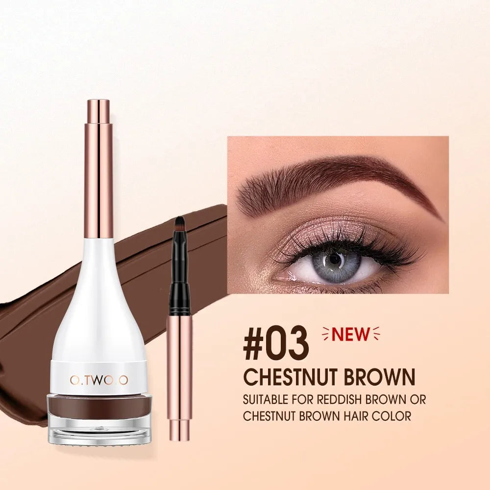 Wholesale O.TWO.O Eyebrow Pomade Brow Mascara Natural Waterproof Long Lasting Creamy Texture Tinted Sculpted Brow Gel with Brush