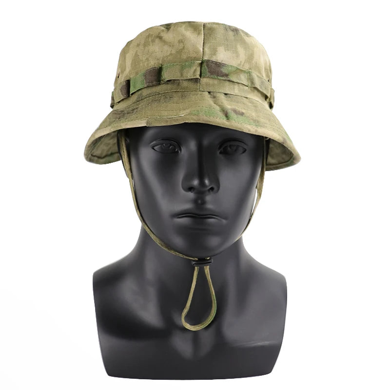 Men's Panama Hat Bucket Hat Tactical Sunscreen Camouflage Outdoor Travel Climbing Fishing Caps Training Beach Men's Hiking Hat