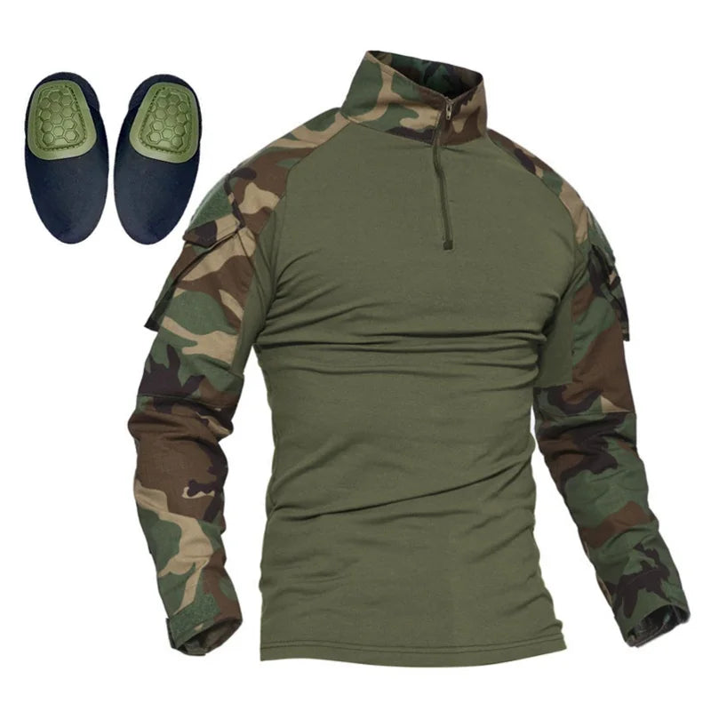 Men's Hunting Paintball Multicam Camouflage with Knee Pads Tactical Pants man Combat uniform Military Trousers Work clothing