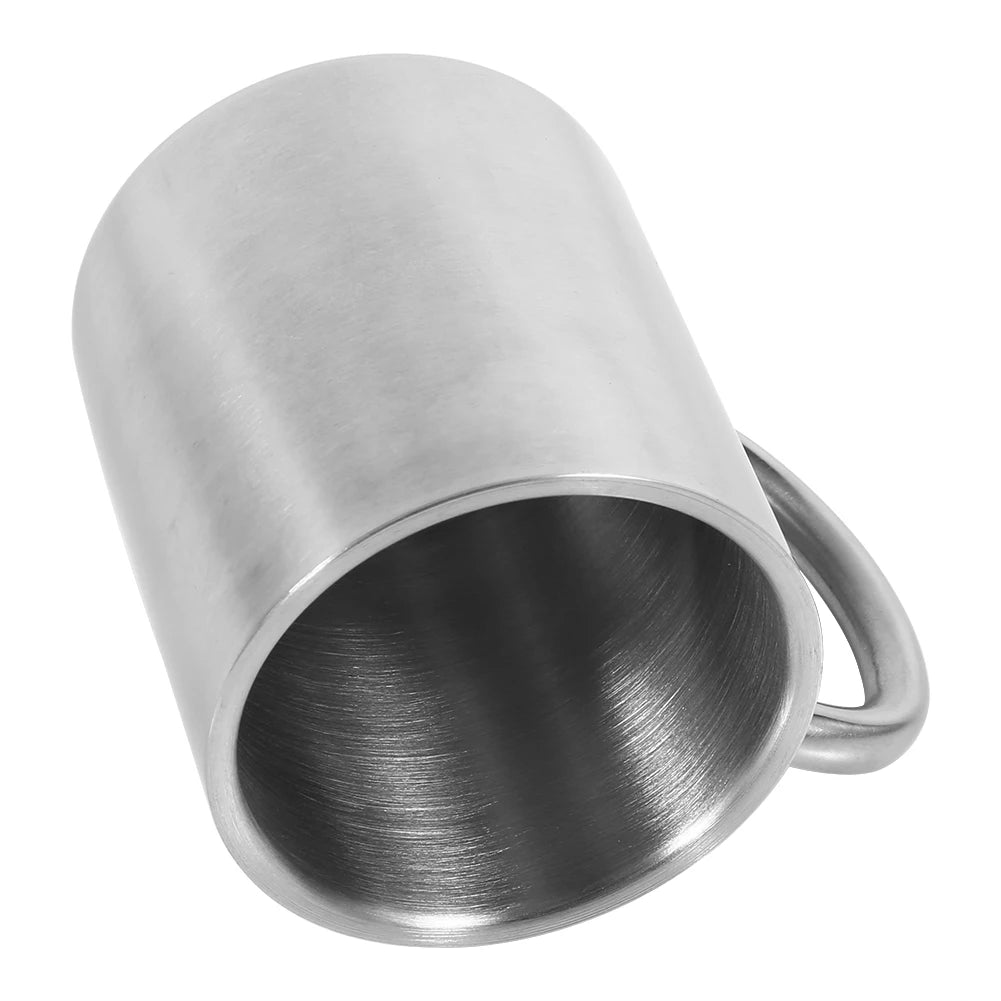 220ML Double Wall Stainless Steel Coffee Mug Portable Cup Travel Camping Tumbler Jug Coffee Tea Milk Cups Office Water Mugs
