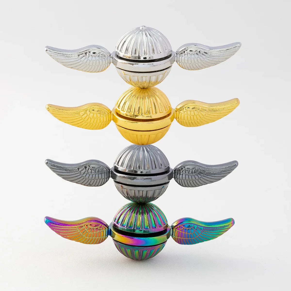 Premium Metal Angel Wings Fidget Spinner - Golden Snitch Design