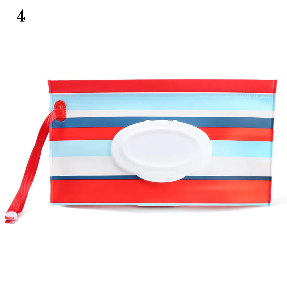 Hot Refillable EVA Wet Wipes Bag Cosmetic Pouch Tissue Box Wipes Holder Flip Cover Snap-Strap Carrying Case Stroller Accessories