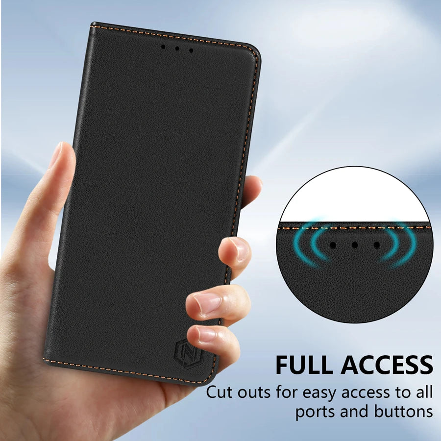 Premium Magnetic Wallet Case - Leather Flip Cover for Samsung Galaxy