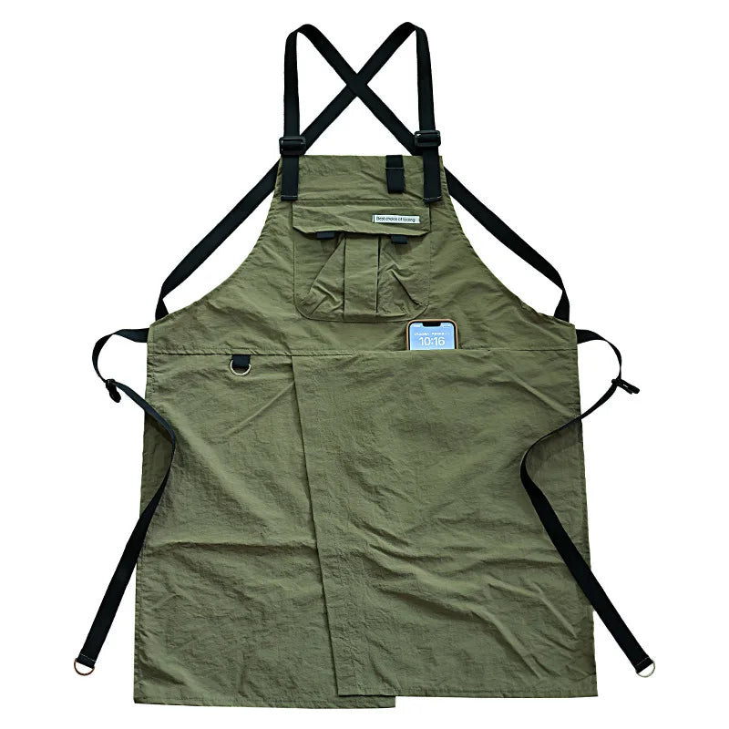 Fashion Work Apron Breathable Waterproof Multifunctional Pocket Apron Men's and Women's Workwear For a Variety of Occasions