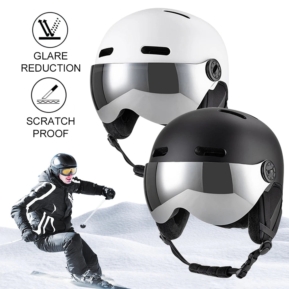 Winter Ski Helmet Snowboard Helmet with Goggles Skiing Helmet ABS Shell Protective EPS Foam Snow Helmet for Men Women