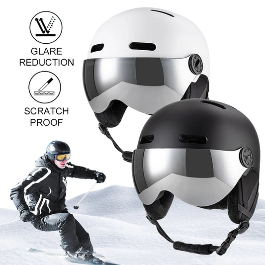 Winter Ski Helmet Snowboard Helmet with Goggles Skiing Helmet ABS Shell Protective EPS Foam Snow Helmet for Men Women