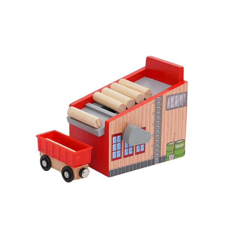 Toddlers Toys Wooden Train Railway Track Accessories Barricade, Platform Track Scene Puzzle Toys For Boys & Girls