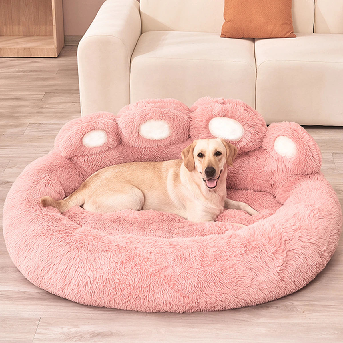 Premium Plush Dog Sofa Bed - Winter Warm Pet Basket for All Sizes