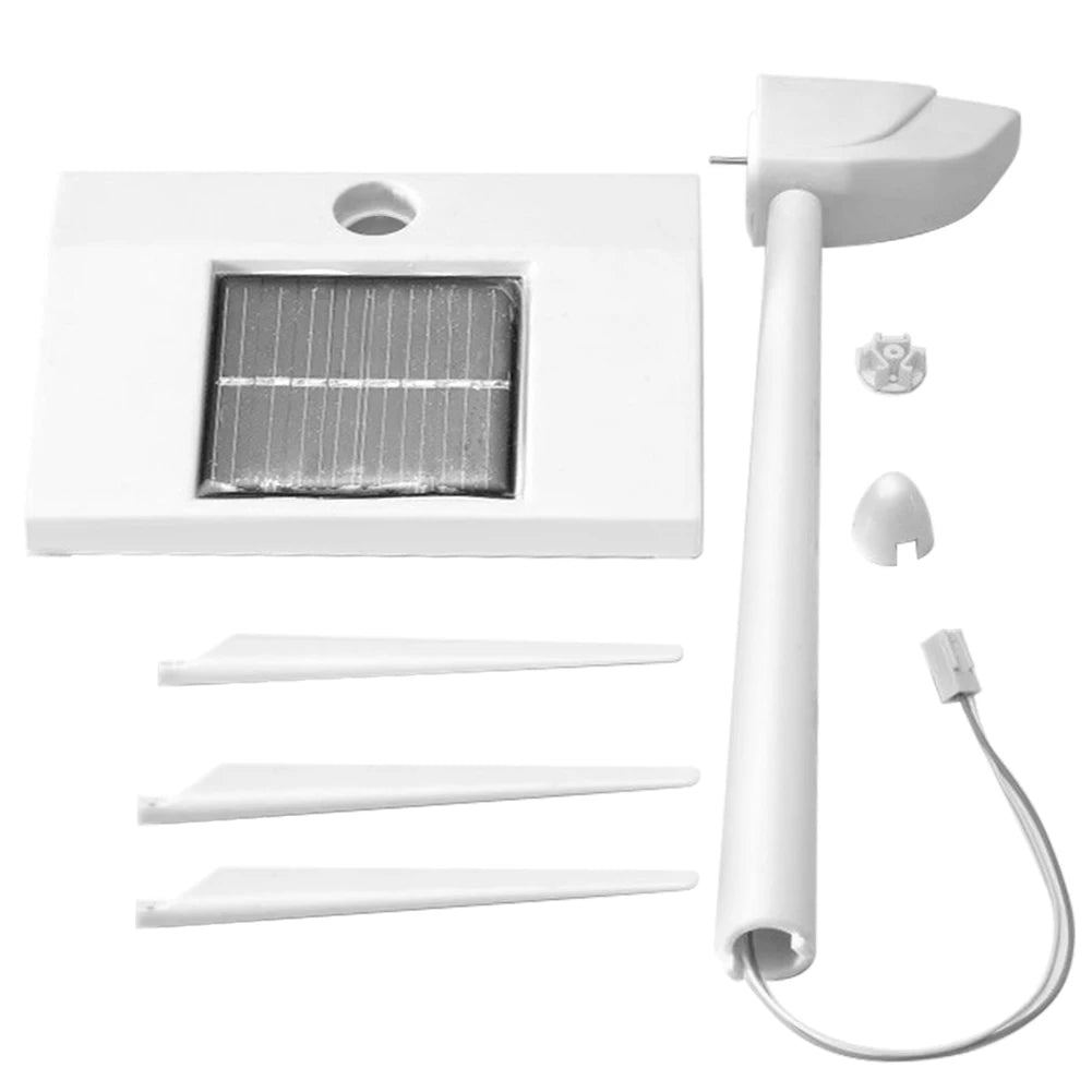 Solar Powered Teaching Windmill Props Rotatable 3D Windmill Assembled Model Energy-Saving Windmill for School Display Supplies