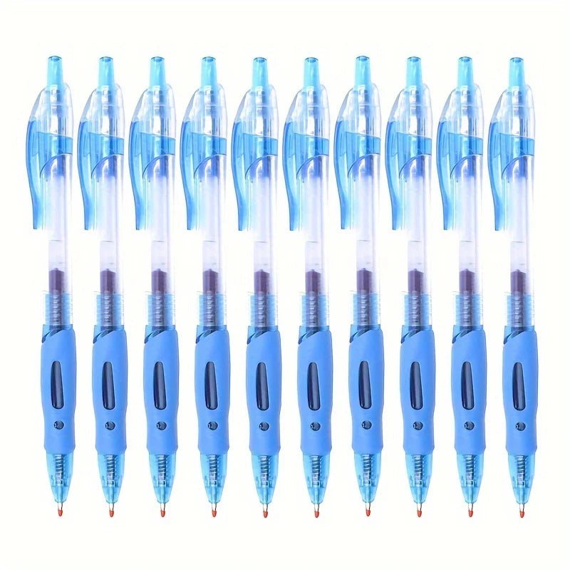 0.5mm Retractable Gel Pens Refill Set Black Red Blue Ink Ballpoint for Business Signature Writing Office Accessories School