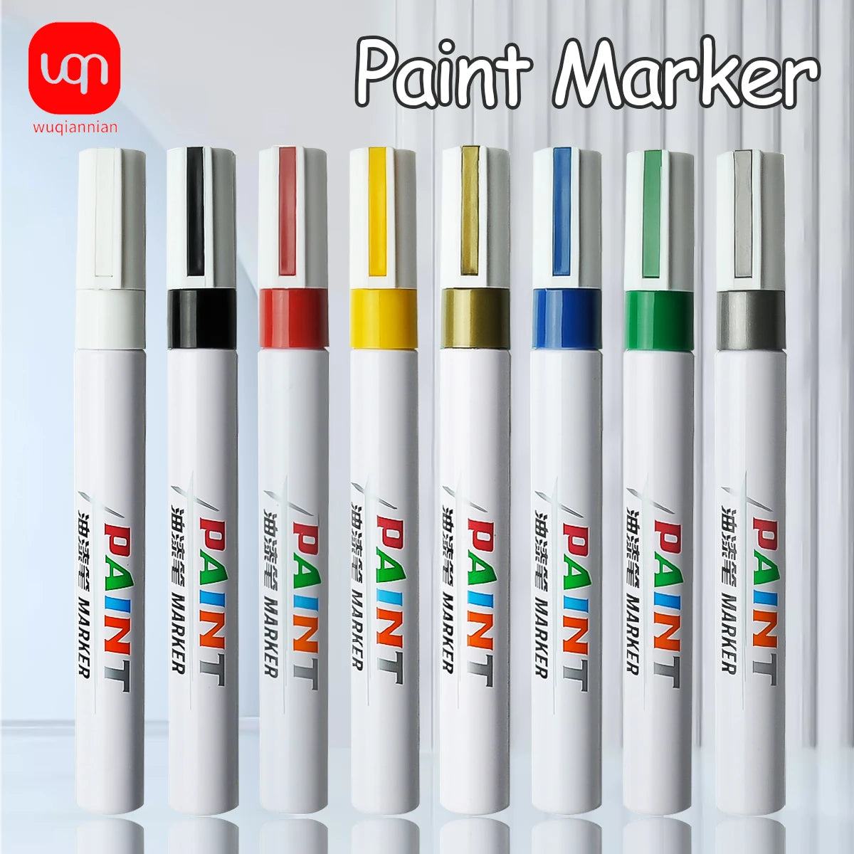 WQN-1PC Business Office Student Paint Pen, Waterproof Permanent Tire Position Marking Pen, Multi-Color, School Office Stationery