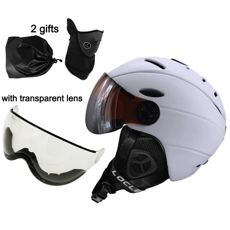 LOCLE Goggles Skiing Helmet Visor Men Women IN-MOLD CE Certificate Outdoor Sports Snow Snowboard Helmet Skateboard