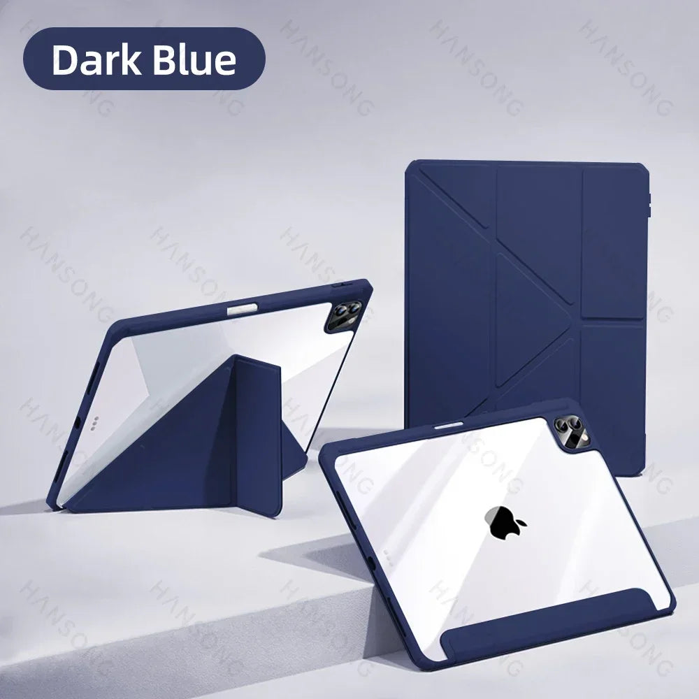 For iPad Air 11 M2 Case For 2024 Air 13 M2 Pro 11 13 M4 for 10th Gen Air 4 5 10.2 7 8 9th Pro 11 12.9 Mini 6 Acrylic Smart Case