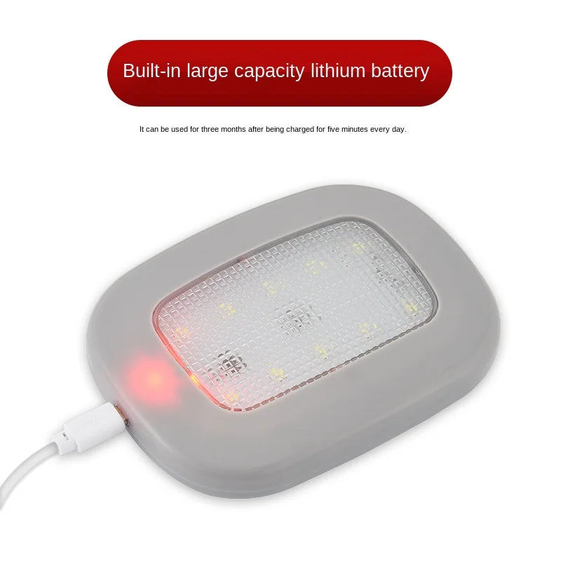 Premium 10 LED Car Ceiling Light - USB Rechargeable Magnetic Dome Lamp