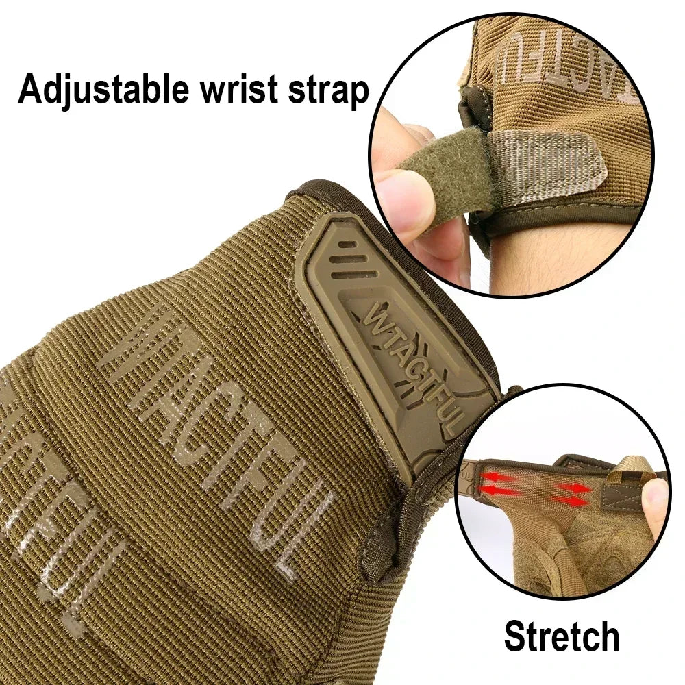 Outdoor Tactical Gloves Training Combat Sport Hiking Climbing Shooting Hunting Riding Cycling Full Finger Anti-Skid Mittens
