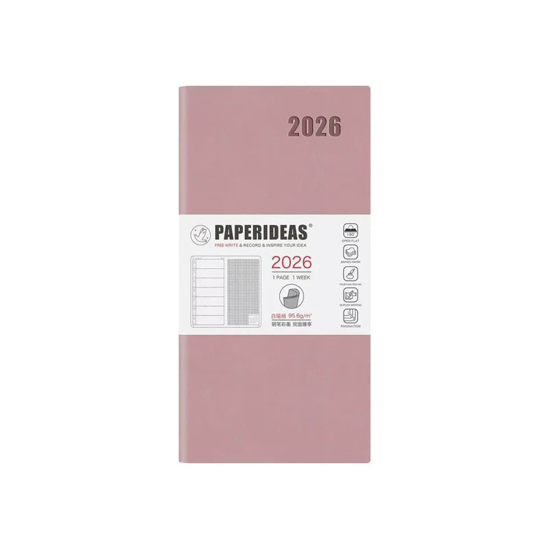 Kinbor 2026 One Page A Week Daily Time Weekly Planner Book Organizer Schedule Books Self Disciplined Punch Efficiency Manual
