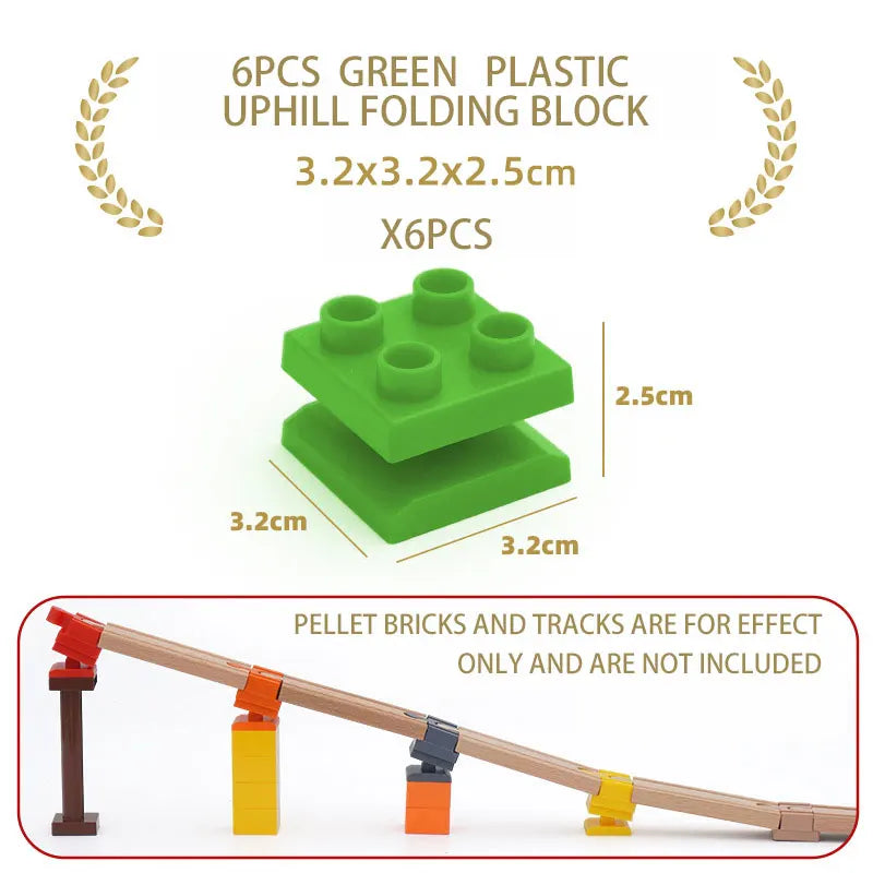 NEW Wooden Track Connector Set Building Block Connection Adapters Train Track Railway Rail Toy DIY For Kids Birthday Xmas Gifts