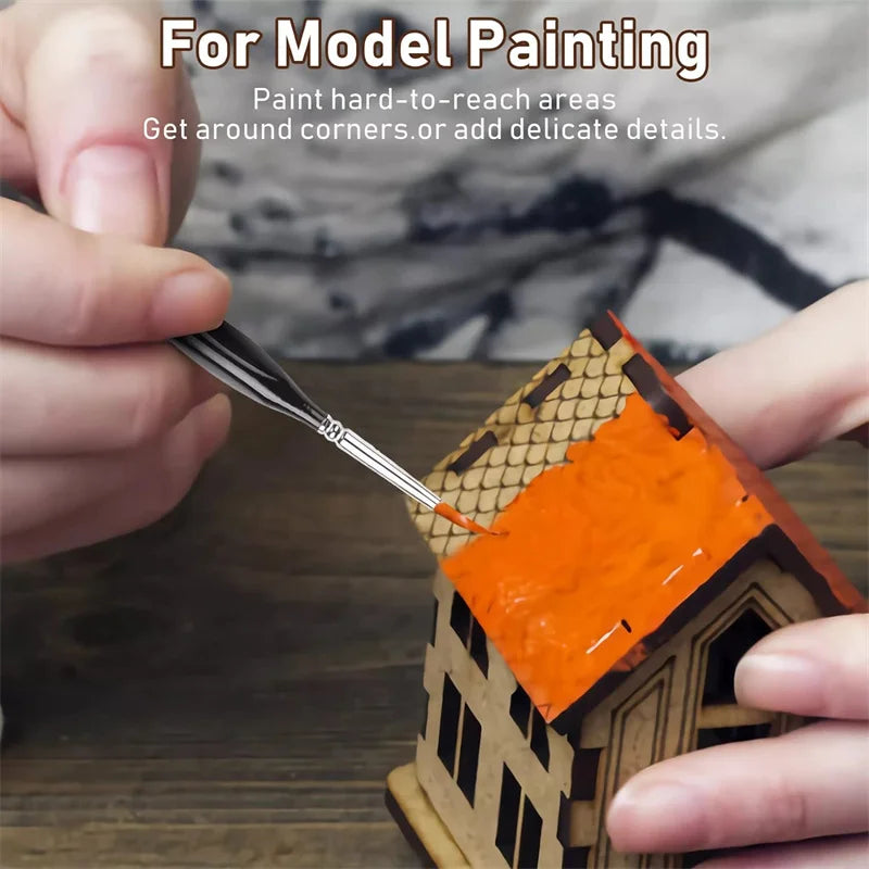 22 Pcs Miniature Detail Paint Brush Set with Natural Wood Handle, Miniature Paint Brushes,Mini Small Painting Brushes for Art