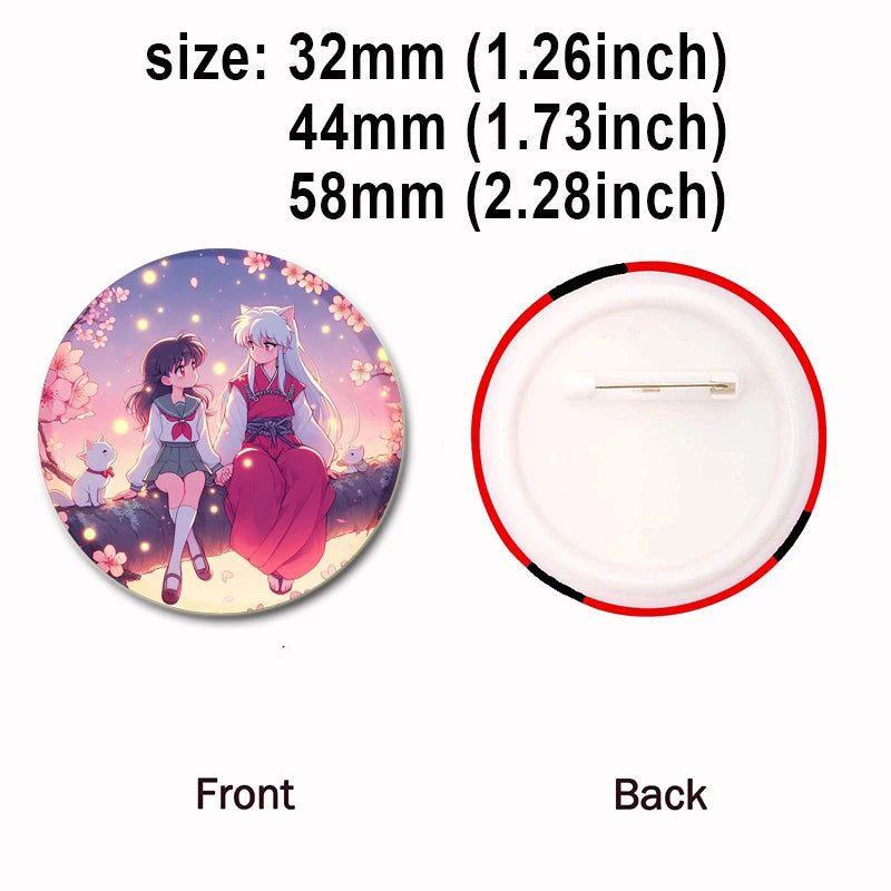 Comic Brooches about Sesshomaru and Rin,Cosplay Cartoon Badge Handmade Cute Enamel Pins for Backpack Clothes Collar Accessories