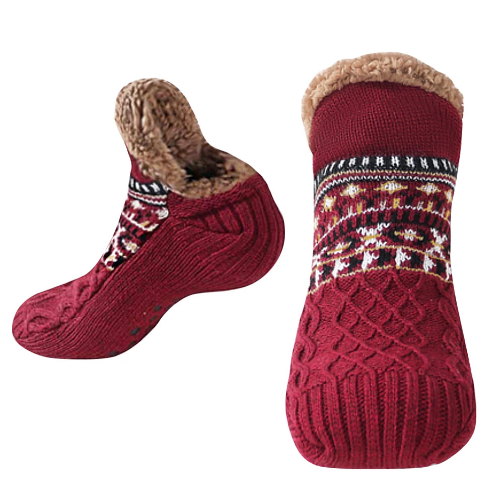 Men Women Winter Indoor Home Slippers Socks Non Slip Carpet Sock Warm Bedroom Sleeping Sock Soft for Christmas