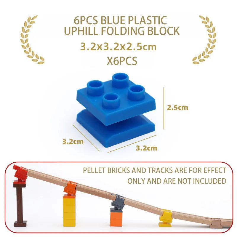 NEW Wooden Track Connector Set Building Block Connection Adapters Train Track Railway Rail Toy DIY For Kids Birthday Xmas Gifts