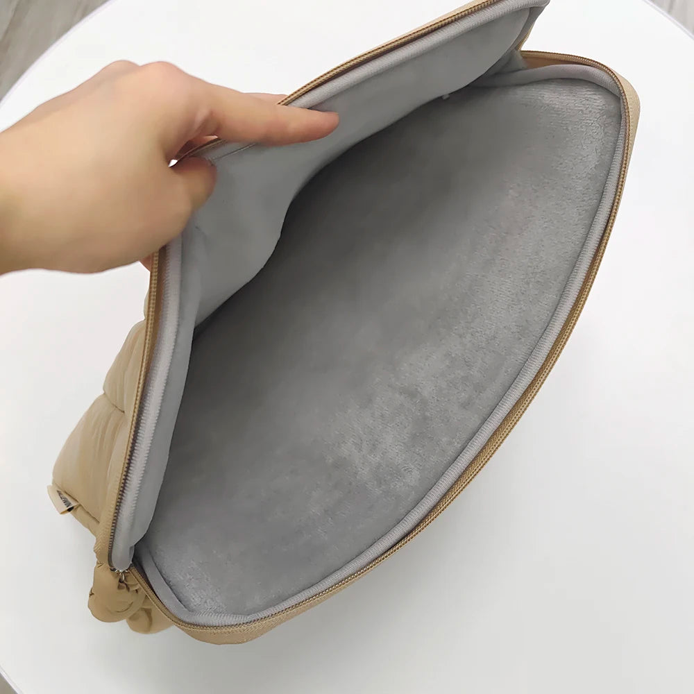 Khaki Laptop Case11 13 14 16inch For Macbook Air M2 Pro M3 14 M1 Cover HP Xiaomi Dell Lenovo Waterproof Laptop Sleeve Zipper Bag