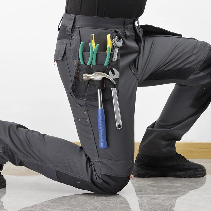 Summer Thin Cargo Pants Men's Multi-pocket Tear Resistance Stretch Trousers Outdoor Site Working Wear-resistant Pants Workwear
