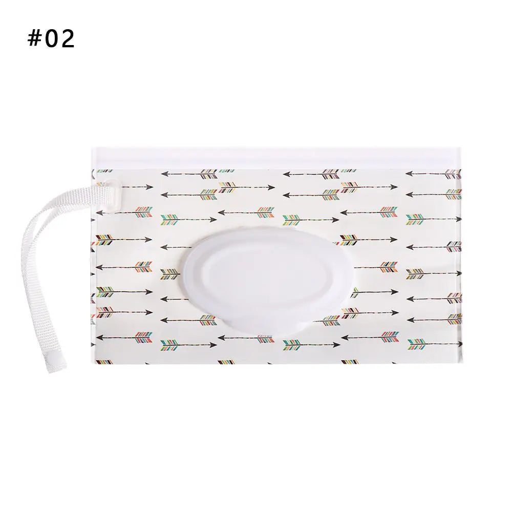 Hot Refillable EVA Wet Wipes Bag Cosmetic Pouch Tissue Box Wipes Holder Flip Cover Snap-Strap Carrying Case Stroller Accessories