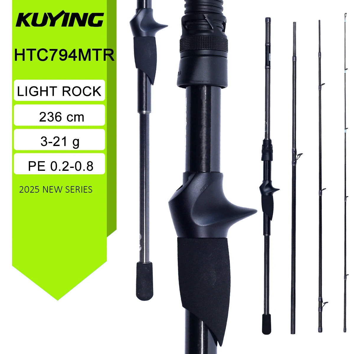 KUYING HANGETSU Travel Rock Fishing Rod | 236cm 247cm 254cm Carbon Spinning Casting Pole | FUJI SIC Guides Sensitive Super Fast