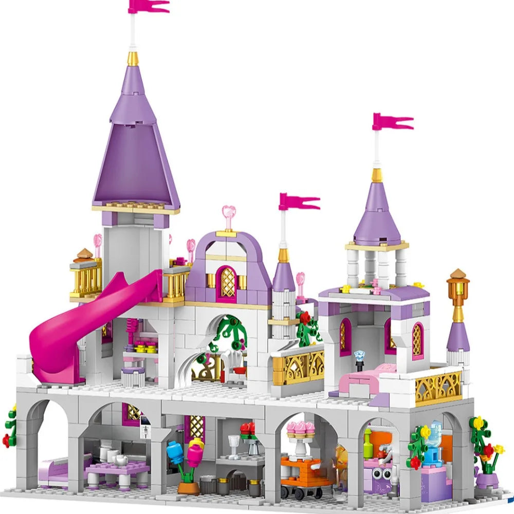 Girl's Dream Town Princess Ice Castle Building Blocks Assembly Constructor Model Kit Toys for Birthday Boys Girls Children