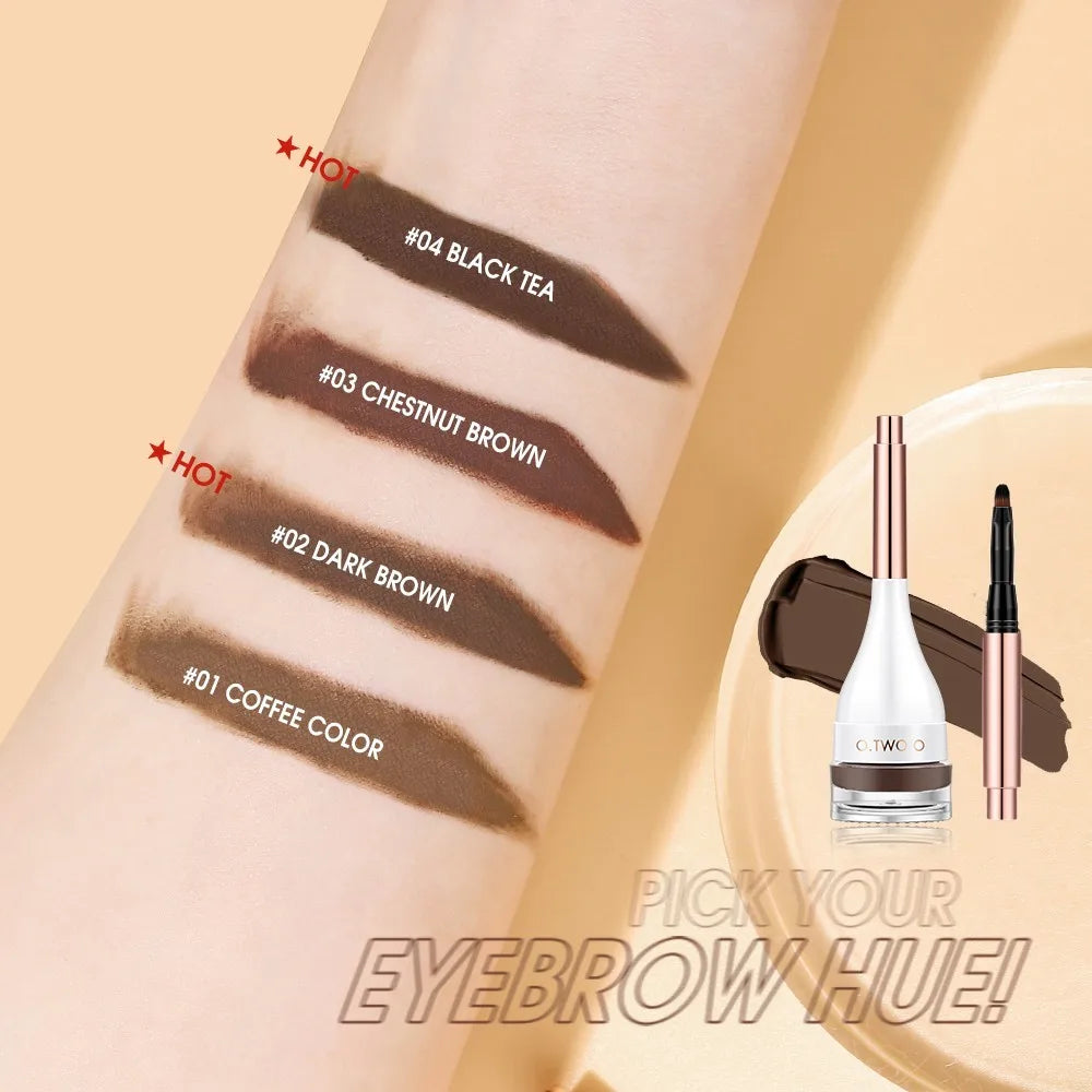 Wholesale O.TWO.O Eyebrow Pomade Brow Mascara Natural Waterproof Long Lasting Creamy Texture Tinted Sculpted Brow Gel with Brush