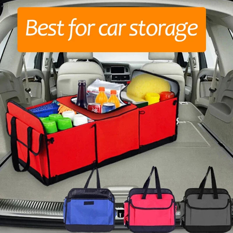 Premium Car Trunk Organizer - Collapsible Storage Container with Compartments