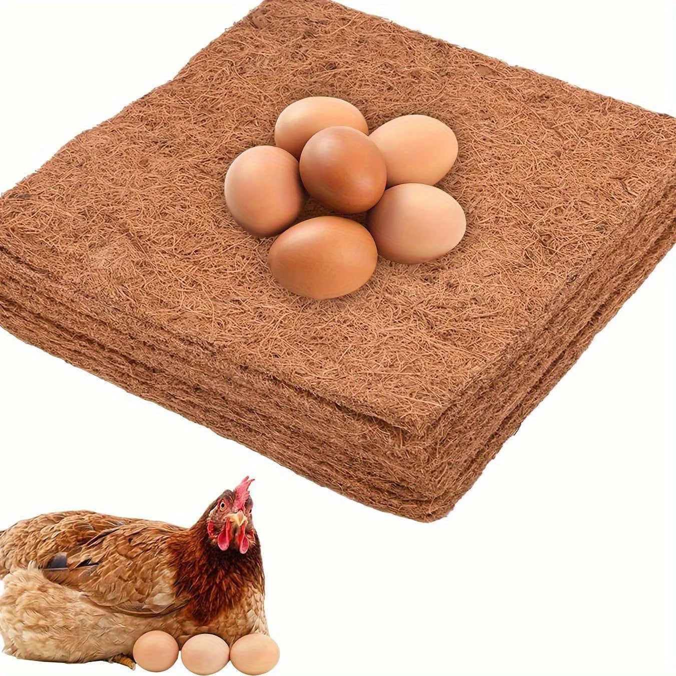Eco-Friendly Coconut Coir Palm Fiber Chicken Nesting Pads Reusable Hens Bedding For Egg Laying Durable Poultry Coop