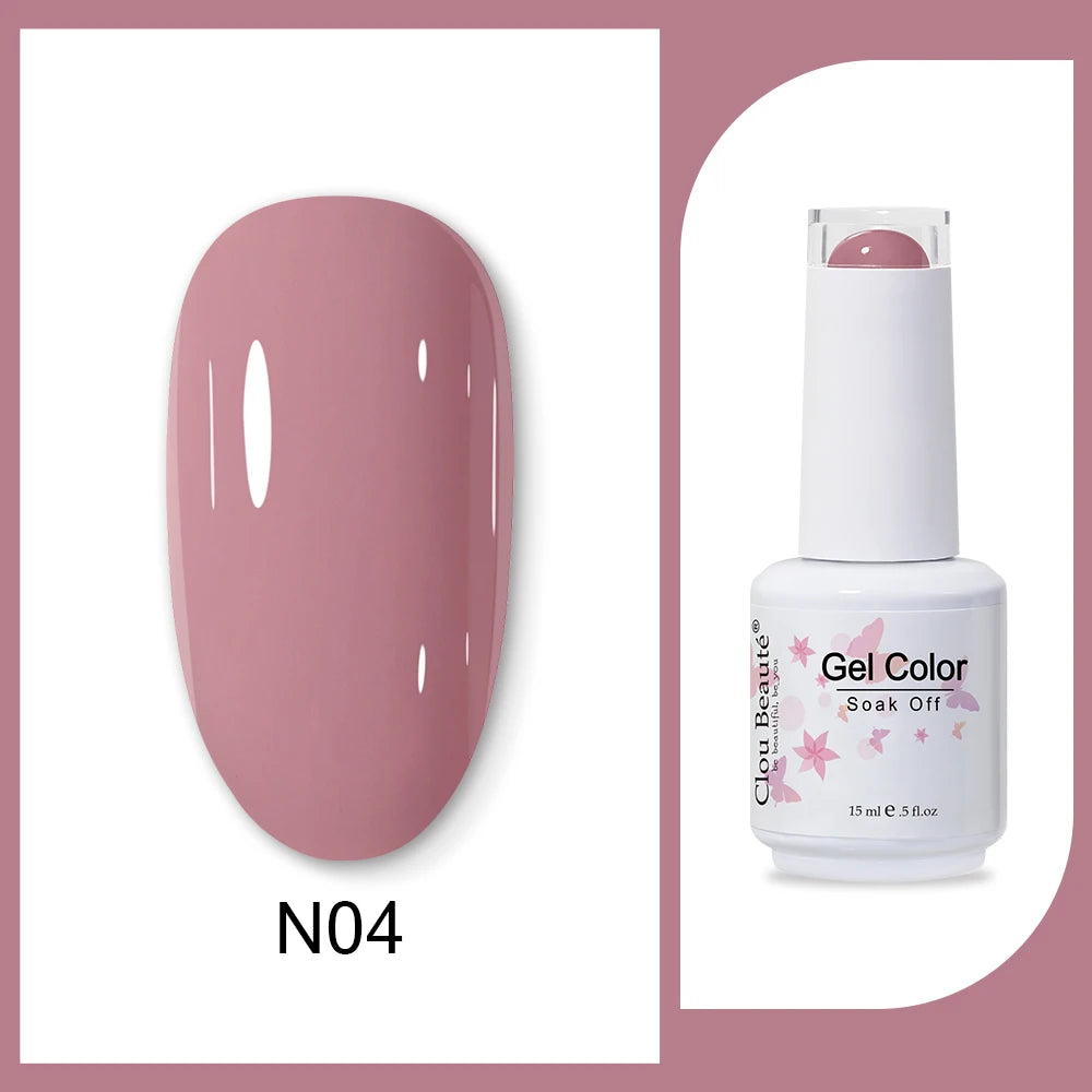 Clou Beaute 15ml HEMA TPO FREE Gel Nail Polish Bright Dark Army Green Gel Lacquer Semi Permanent Art Organic  Nail Gel Varnish