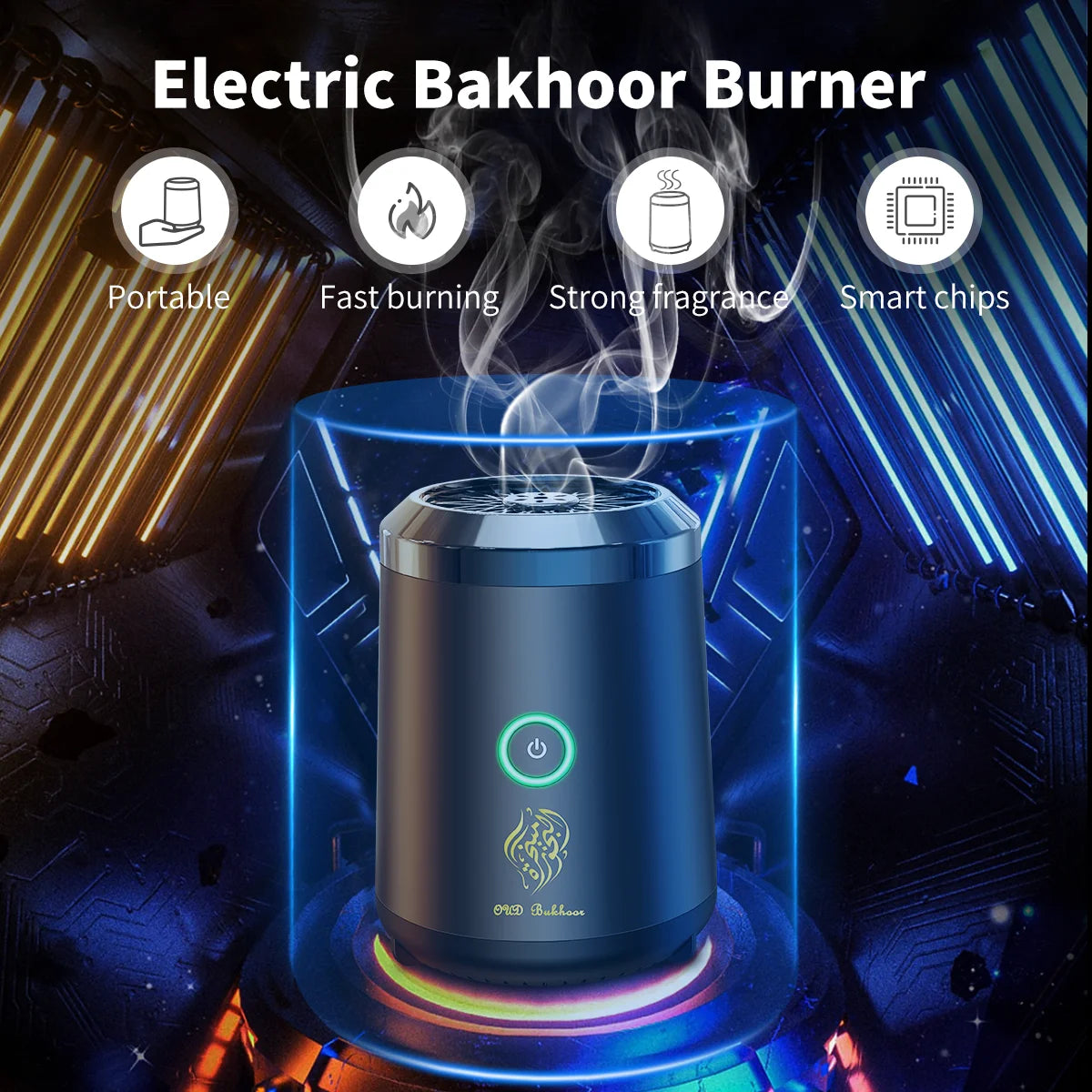 Portable mini Electric Incense Burner Oud Arabic Bakhoor Aroma Diffuser Arabian Rechargeable Incense Holder