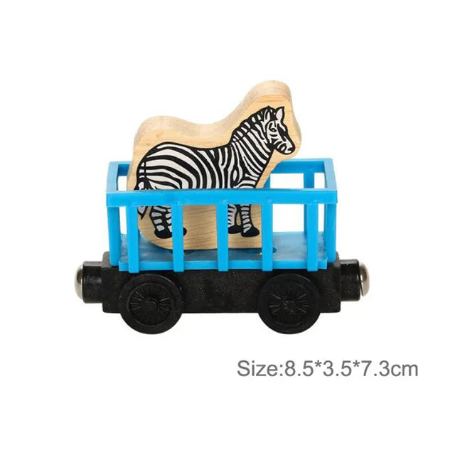 Wooden Magnetic Trolley Wood Track Accessories Car Train Track Scene Airplane Truck Wooden Tracks Educational Toys Children Gift