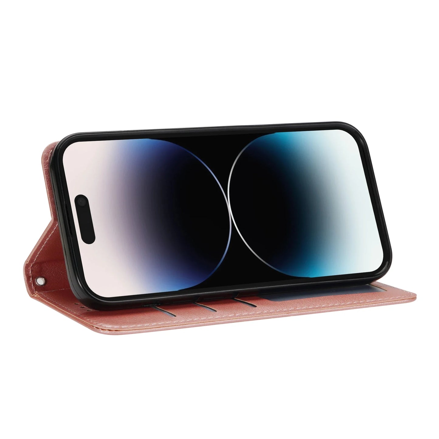 Premium Leather Wallet Case - Flip Stand Cover with Card Slots for iPhone