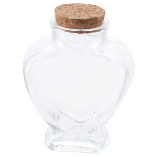 with Cork Stoppers Heart-Shaped Bottle Portable Small Wishing Bottle Clear Empty Glass Jar