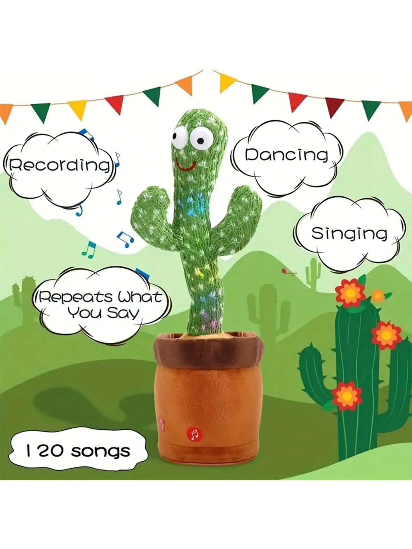 Premium Dancing Talking Cactus - Interactive Singing & Recording Toy