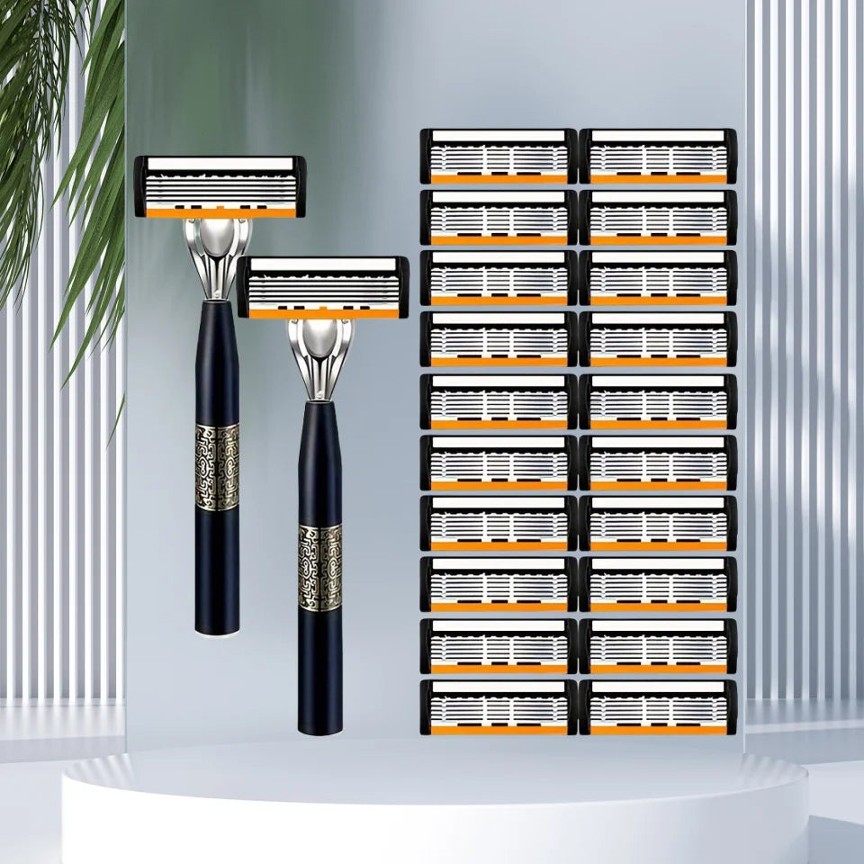 6-Layer Safety Razor Stainless Steel Progressive Blade Easy to Shave Men's Shaving and Women's Hair Removal Shaving Tools