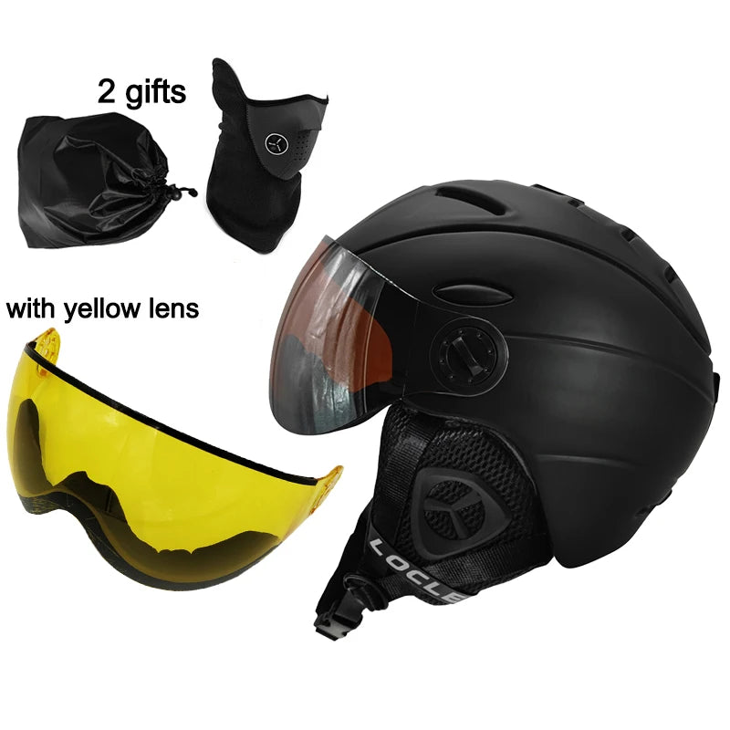 LOCLE Goggles Skiing Helmet Visor Men Women IN-MOLD CE Certificate Outdoor Sports Snow Snowboard Helmet Skateboard
