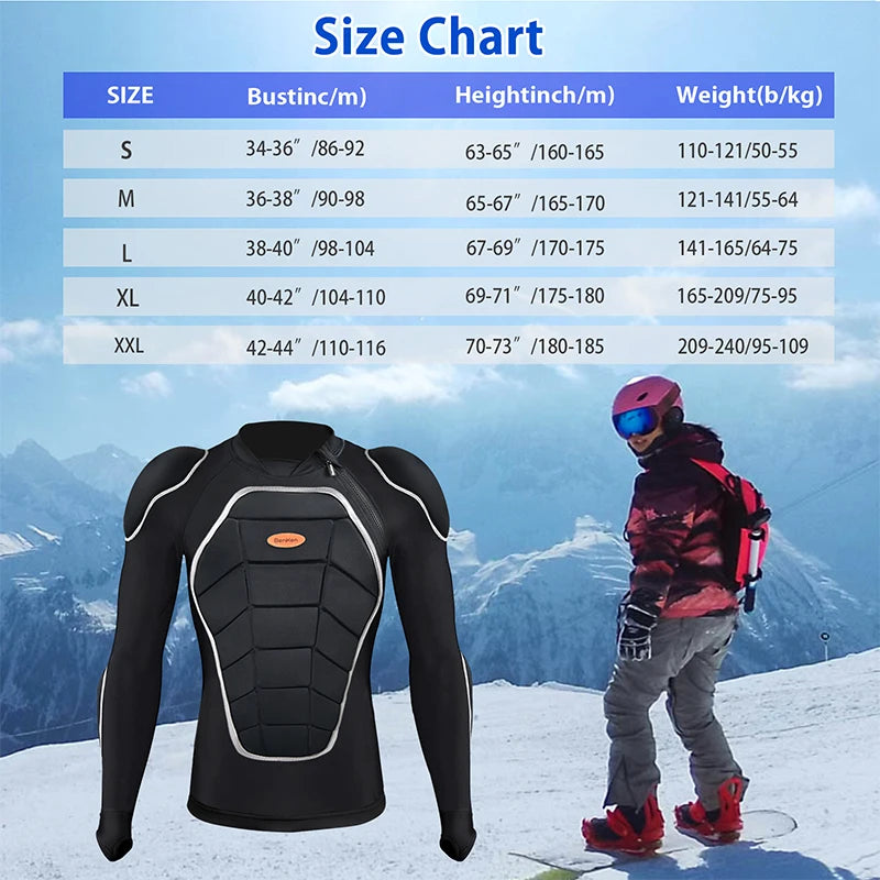 BenKen Motorcycle Armor Chest Shoulder Elbow Protector Protective Gear Protective Jacket Skateboard Snowboarding Protection
