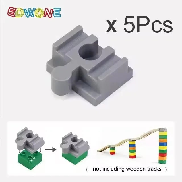 Kids Railway Toys Wooden Train Track Accessories Universal Plastic Blocks Clips Connectors Adapters fit for Brand Wooden Tracks