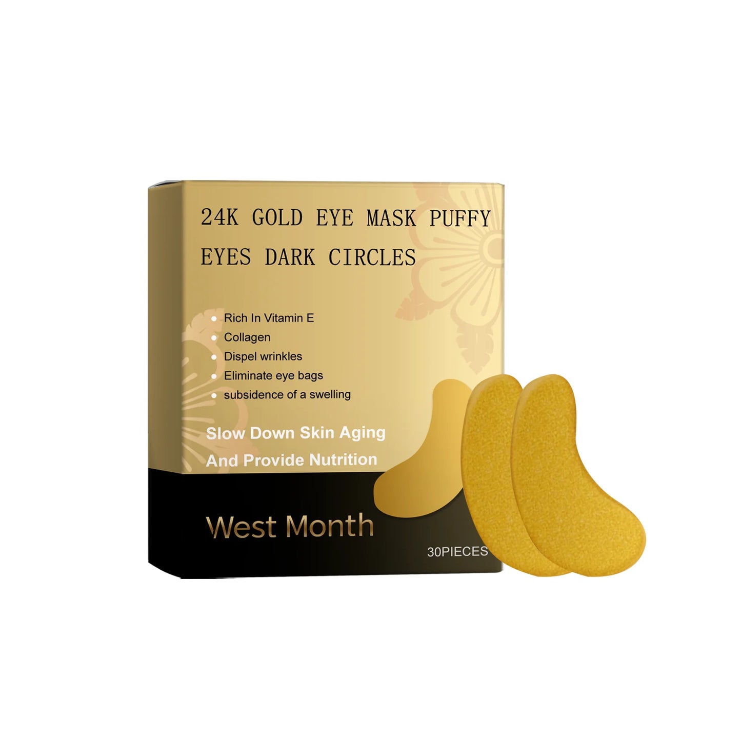 24K Gold Eye Patches - Anti-Aging Collagen Eye Mask (30 Pieces)