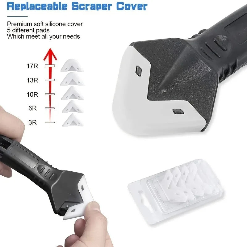 5-in-1 Silicone Scraper & Caulking Tool Set - Professional Sealant Finisher Kit