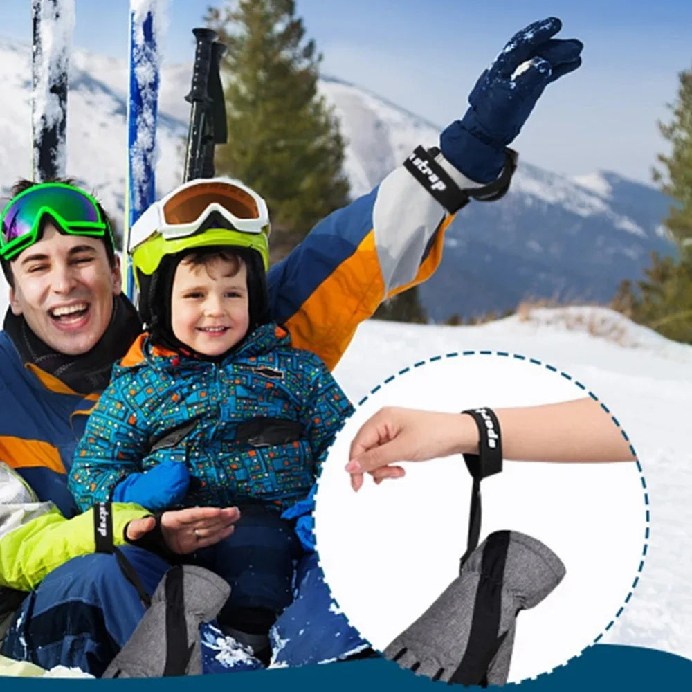 4PCS Elastic Wrist Straps for Ski Snowboard Gloves Adjustable Ski Glove Lead for Men and Women Sport Skiing Glove Safet-y Strap